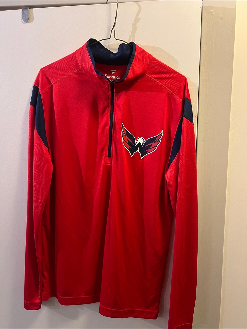 Fanatics Red and Navy Washington Capitals Half-Zip Pullover